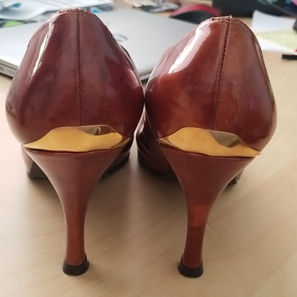 Stuart Weitzman Tortoise Patent Heel Size 8.5 - image 2